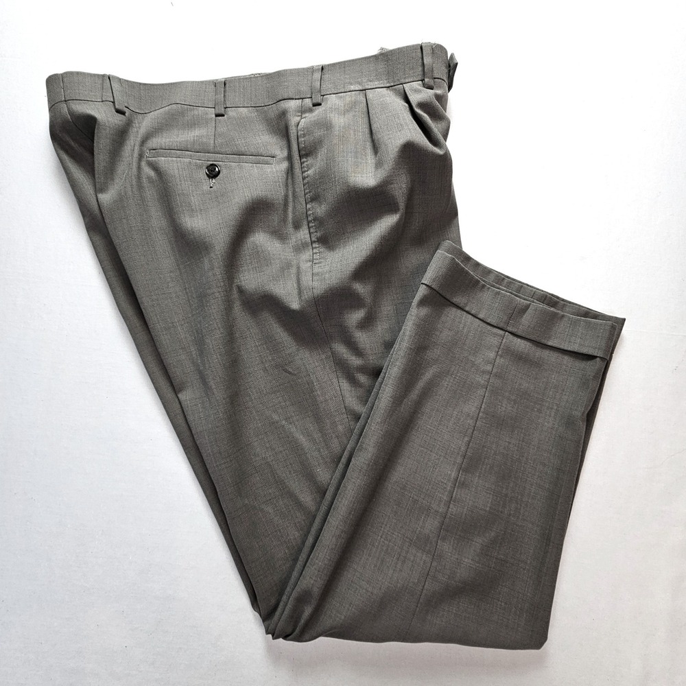 Lauren Ralph Lauren Mens Gray Pleated Cuffed Dress Pants 36W x 30L Washable